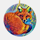Gekräuselter oben Fox Keramikornament (Hinten)