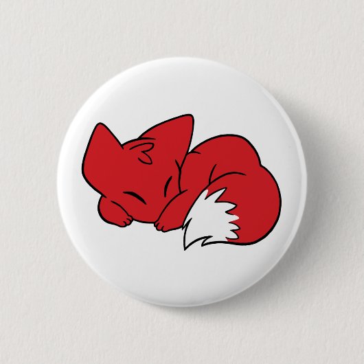 Gekräuselter SchlafenFox Button (Vorderseite)