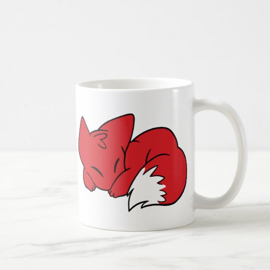 Gekräuselter SchlafenFox Kaffeetasse (Rechts)