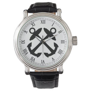 Gekreuzte Anker-Uhr Armbanduhr