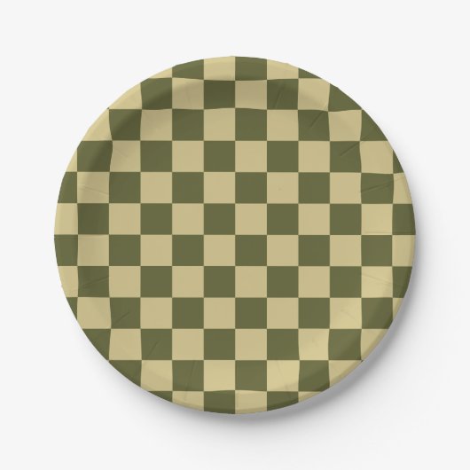 Gekreuzte Armee Grün und Khaki Pappteller (Vorderseite)