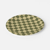 Gekreuzte Armee Grün und Khaki Pappteller (Schrägansicht)