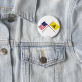 Gekreuzte Bennington- und Gadsden-Flaggen Button (Beispiel)