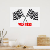 gekreuzte Fahnen, die Sport- oder Ziellinie darste Poster (Küche)