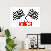 gekreuzte Fahnen, die Sport- oder Ziellinie darste Poster (Heimbüro)