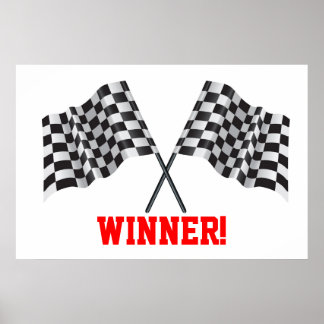 gekreuzte Fahnen, die Sport- oder Ziellinie darste Poster