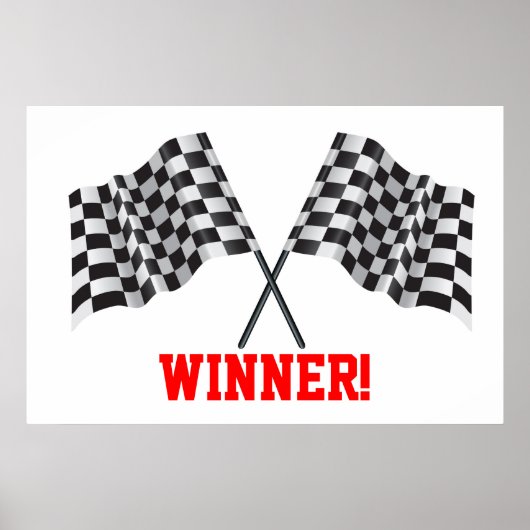 gekreuzte Fahnen, die Sport- oder Ziellinie darste Poster (Vorne)