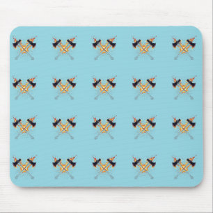Gekreuzte Fantasy-Äxte mit feuriger Energie – Kraf Mousepad