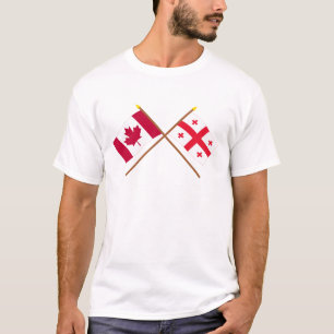 Gekreuzte Flaggen Kanadas und Georgia Republik T-Shirt