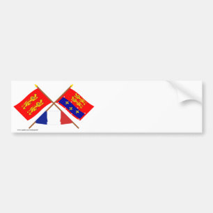 Gekreuzte Flaggen von Basse-Normandie und von Orne Autoaufkleber