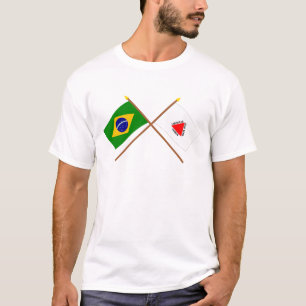 Gekreuzte Flaggen von Brasilien und von Minas T-Shirt