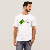 Gekreuzte Flaggen von Brasilien und von Minas T-Shirt (Vorne ganz)