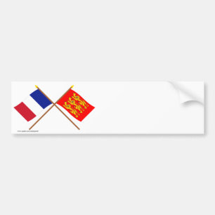 Gekreuzte Flaggen von Frankreich und von Autoaufkleber