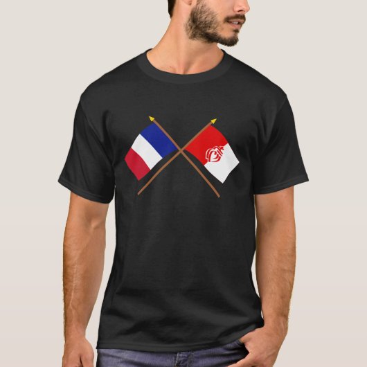 Gekreuzte Flaggen von Frankreich und von Vendée T-Shirt (Vorderseite)