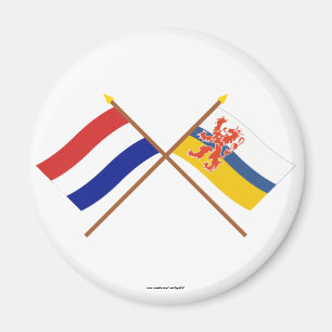 Gekreuzte Flaggen von Holland und von Limburg Magnet
