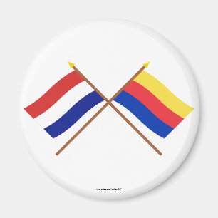 Gekreuzte Flaggen von Holland und von Magnet