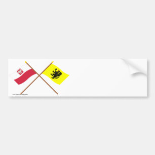 Gekreuzte Flaggen von Polen und von Pomorskie Autoaufkleber