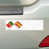 Gekreuzte Flaggen von Portugal und von Spanien Autoaufkleber (Auf Auto)