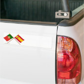 Gekreuzte Flaggen von Portugal und von Spanien Autoaufkleber (Auf Lkw)