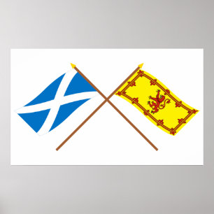 Gekreuzte Flaggen von Schottland Poster