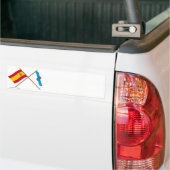 Gekreuzte Flaggen von Spanien und von Galizien Autoaufkleber (Auf Lkw)
