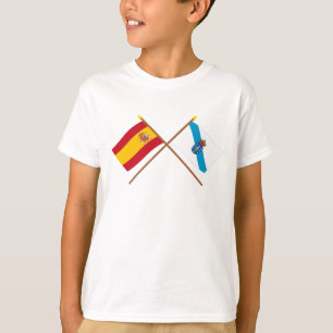 Gekreuzte Flaggen von Spanien und von Galizien T-Shirt