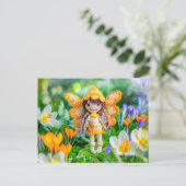 Gekreuzte Frühlingsmauer mit blühenden Kreuzen Feiertagspostkarte (Stehend Vorderseite)