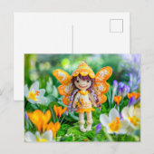 Gekreuzte Frühlingsmauer mit blühenden Kreuzen Feiertagspostkarte (Vorne/Hinten)