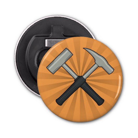 Gekreuzte Geologie-Hämmer mit Sonnendurchbruch Flaschenöffner (Vorderseite)