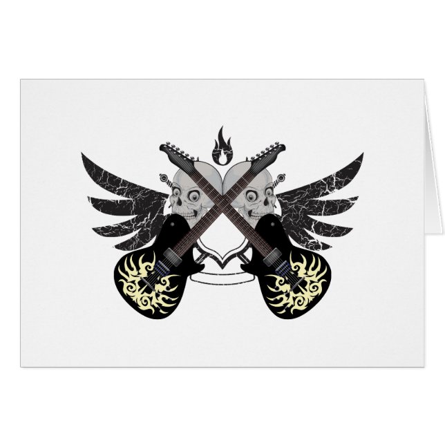 Gekreuzte Gitarren und Schädel (Vorderseite (Horizontal))