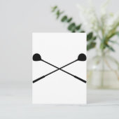 gekreuzte Golfschläger Postkarte (Stehend Vorderseite)