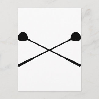 gekreuzte Golfschläger Postkarte