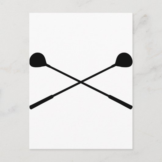 gekreuzte Golfschläger Postkarte (Vorderseite)