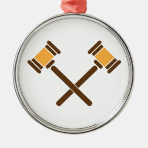 Gekreuzte Hämmer Silbernes Ornament