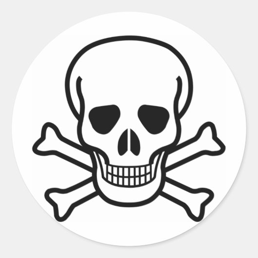 Gekreuzte Knochen des Schädel-x Runder Aufkleber (Vorderseite)