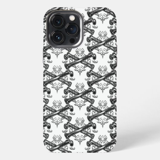Gekreuzte Knochen-Filigran iPhone Hülle (Rückseite)