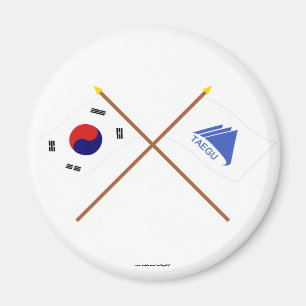 Gekreuzte Korea- und Taegu-Flaggen Magnet