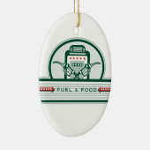 Gekreuzte Kraftstoffdüse-Gas-Pumpe Retro Keramikornament (Rechts)