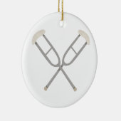 Gekreuzte Krücken Keramik Ornament (Rechts)