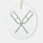 Gekreuzte Krücken Keramik Ornament (Links)