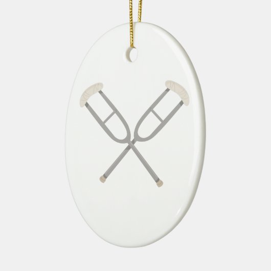 Gekreuzte Krücken Keramik Ornament (Links)