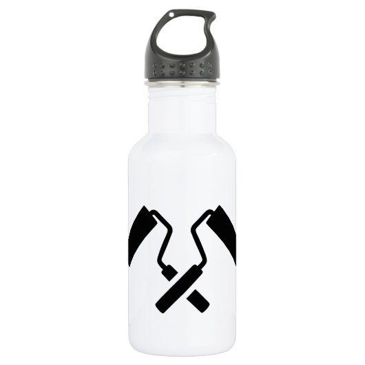 Gekreuzte Malerrollen Trinkflasche (Vorderseite)