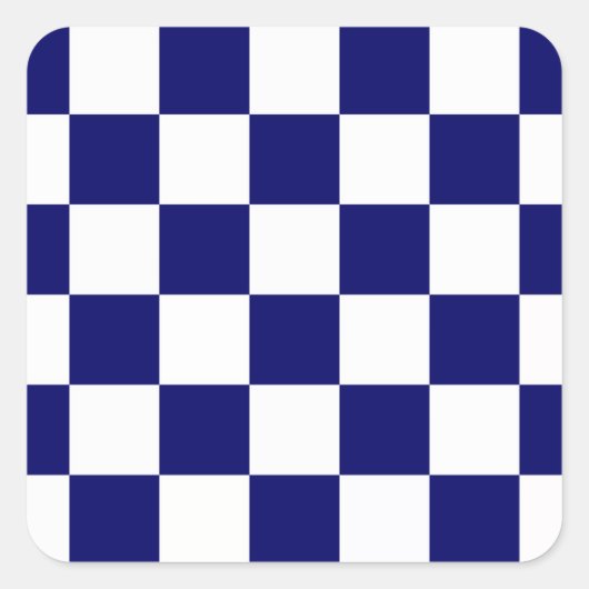 Gekreuzte Marine und Weiß Quadratischer Aufkleber (Vorderseite)