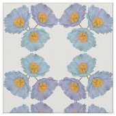Gekreuzte pastellblaue Blumenmohnchen Stoff (Nahaufnahme)