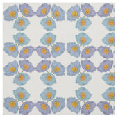 Gekreuzte pastellblaue Blumenmohnchen Stoff (Muster)