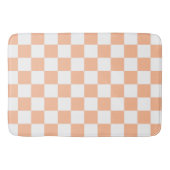 Gekreuzte Quadrate für orange-weiße geometrische F Badematte (Vorderseite)