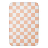 Gekreuzte Quadrate für orange-weiße geometrische F Badematte (Vorderseite Vertikal)