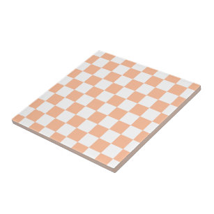 Gekreuzte Quadrate für orange-weiße geometrische F Fliese