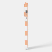 Gekreuzte Quadrate für orange-weiße geometrische F iPhone Hülle (Linke Seite)