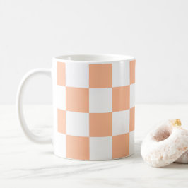 Gekreuzte Quadrate für orange-weiße geometrische F Kaffeetasse